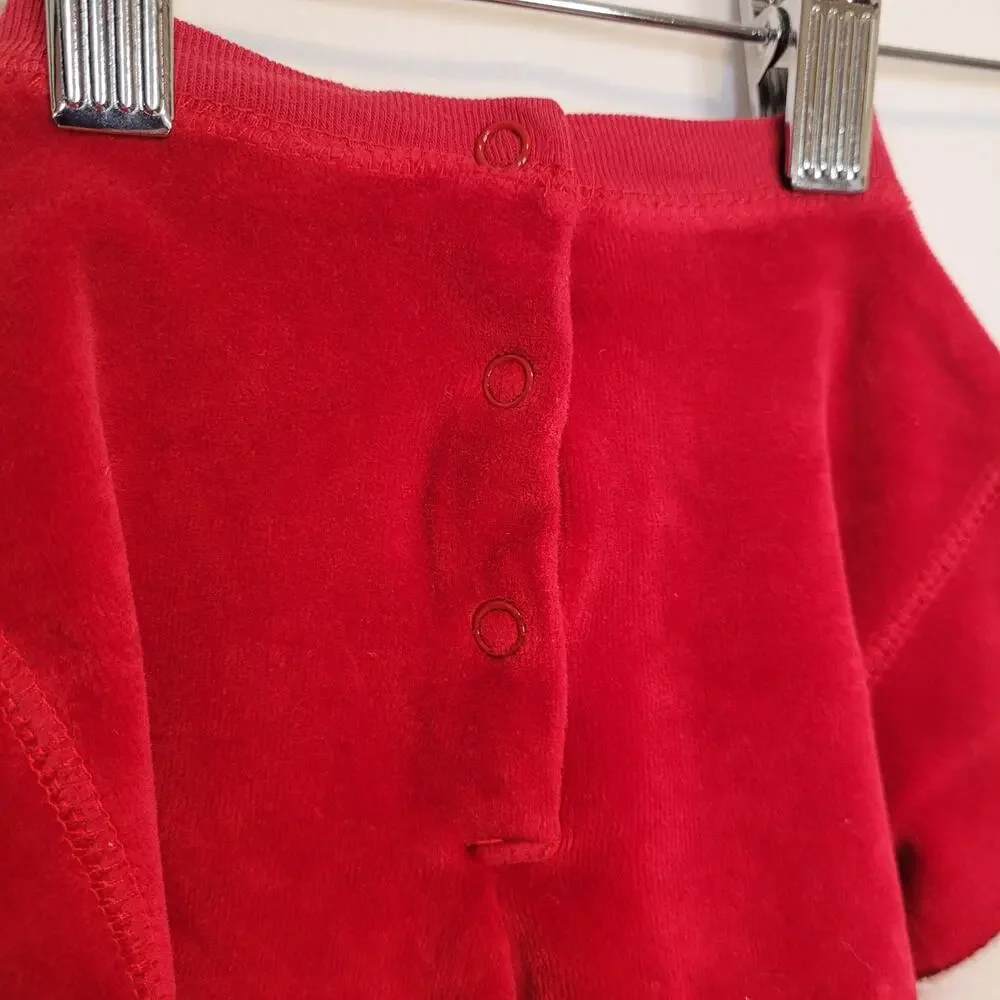 Baby Beginnings Red One piece Velour Jumper Sweatsuit Race Suit Soft 3-6 M